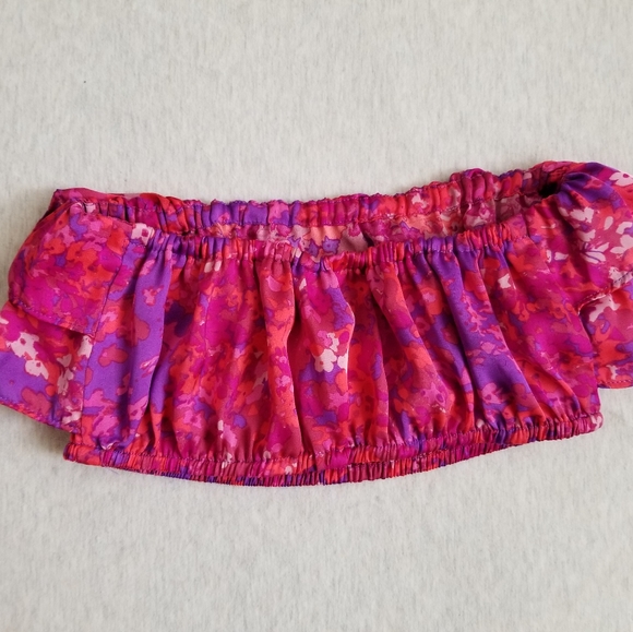 Forever 21 floral print ruffle crop top - Picture 2 of 4